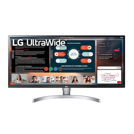 Lg IPS HDR WFHD 3-Side Virtually Borderless Monitor - White, 34in. 21:9 34WK650-W
